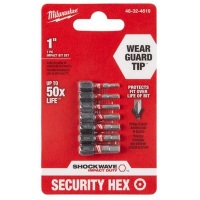 MLW48-32-4619 image(1) - Milwaukee Tool SHOCKWAVE Hex Security Insert Bit Set - 7PC