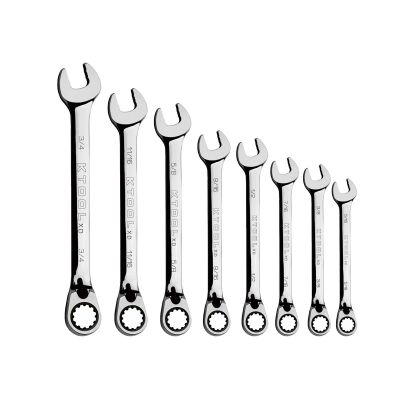 KTIXDCRWS8SAE image(0) - K Tool International 8pc SAE 120 Tooth Reversible Combination wrench Set 5/16"-3/4"