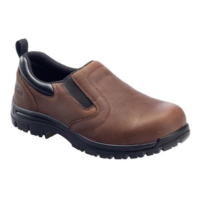FSIA7108-10.5W image(0) - Avenger Work Boots Foreman Series - Men's Low Top Slip-On Shoes - Composite Toe - IC|EH|SR - Brown/Black - Size: 10.5W