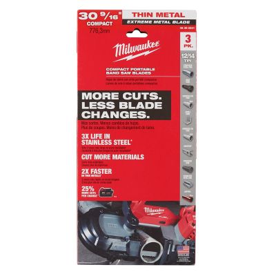 MLW48-39-0631 image(0) - Milwaukee Tool 30-9/16 in. 12/14 TPI COMPACT EXTREME THIN METAL BAND SAW BLADE 3PK