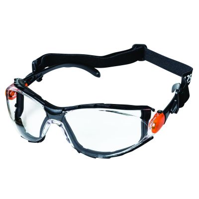 SRWS71910 image(0) - Sellstrom - Safety Glasses - XPS502  Series - Clear Lens -Black/Orange Frame -  AF/HC - Sealed
