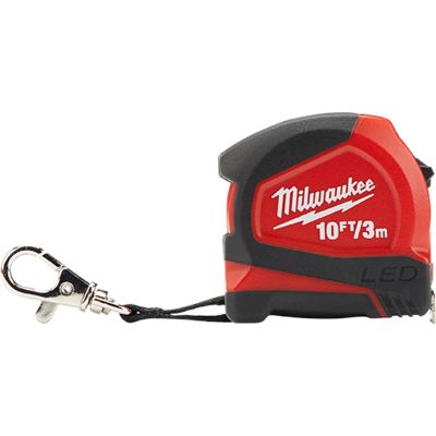 MLW48-22-6601 image(0) - Milwaukee Tool 10ft / 3m Keychain Tape Measure with LED