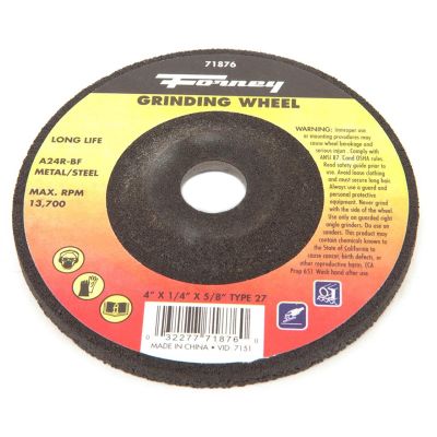 FOR71876 image(0) - Grinding Wheel, Metal, Type 27, 4 in x 1/4 in x 5/8 in