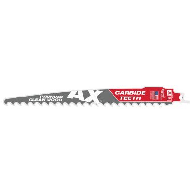 MLW48-00-5232 image(0) - Milwaukee Tool 9" 3 TPI The AX with Carbide Teeth for Pruning & Clean Wood SAWZALL Blade 1PK