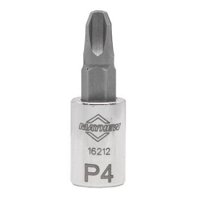 MAY16212 image(0) - Mayhew Mayhew No. 4 Phillips® Short Insert Socket Bit, 1/4-Inch Drive