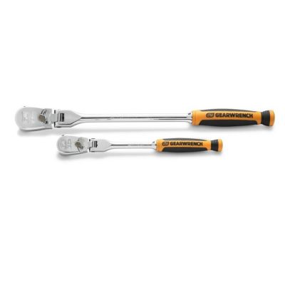 KDT81204P image(0) - GearWrench 2 Pc. 1/4" and 3/8" Drive 120XP™ Dual Material Flex Head Teardrop Ratchet Set
