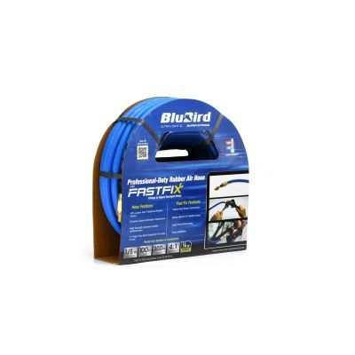 BLBBB38100-FX image(0) - BluBird BluBird Rubber Air Hose Fastfix Edition 3/8" x 100'