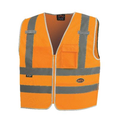 SRWV1025150U-M image(0) - Pioneer Pioneer - Multi-Pocket Safety Vest - Hi-Vis Orange - Size Medium