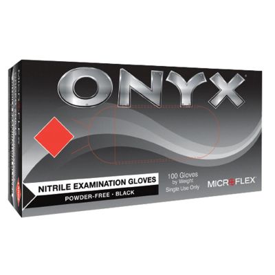 MFXN642 image(0) - Microflex ONYX BLACK NITRILE EXAM GLOVES M. 100PK