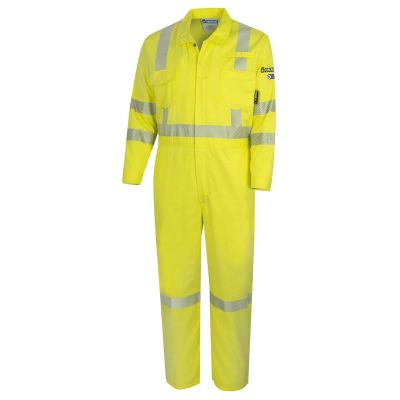 OBRZFE106-M image(0) - OBERON Coveralls - Hi-Vis FR/Arc-Rated 7.5 oz 88/12 - Hi-Vis Yellow - Size: M