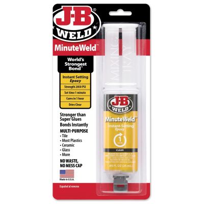 JBW50101 image(0) - J-B Weld 50101 MinuteWeld Epoxy Syringe - 25 ml.