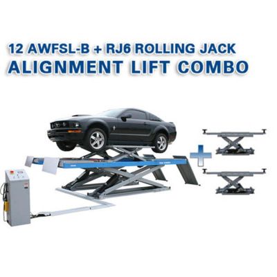ATEATTD-12AWFSL-COMBO image(0) - Atlas Equipment 12AWFSL Alignment Scissor Lift and RJ-6 Rolling Jacks Combo (WILL CALL)