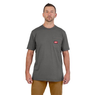 MLW605G-M image(0) - GRIDIRON Pocket T-Shirt - Short Sleeve Gray M