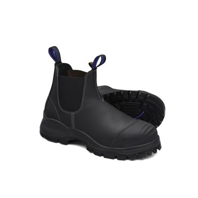BLU990-130 image(0) - Steel Toe Slip-On Elastic Side Boots w/ Kick Guard, Black, AU size 13, US size 14