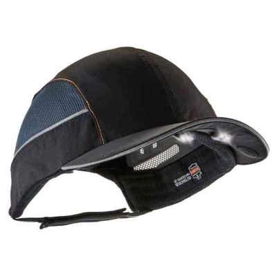 ERG23370 image(0) - Ergodyne 8960 Short Brim Black Bump Cap w/ LED Lighting Tech