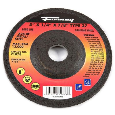 FOR71878 image(0) - Grinding Wheel, Metal, Type 27, 5 in x 1/4 in x 7/8 in