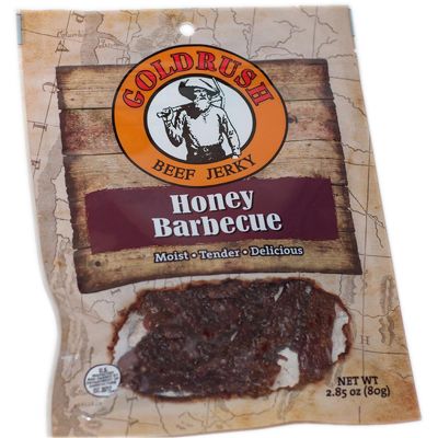 GRJ72137 image(0) - Gold Rush Jerky Honey BBQ 2.85 oz. Beef Jerky 12-ct Case