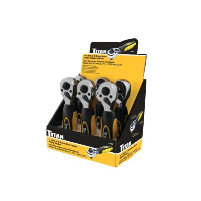 TIT11050-6 image(0) - Titan 6 Pc. 1/4 in. and 3/8 in. Drive Dual Head Stubby Ratchet Counter Display