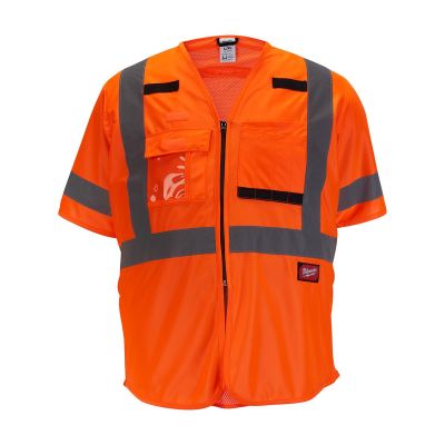 MLW48-73-5145 image(0) - Milwaukee Tool Class 3 High Visibility Orange Safety Vest - S/M