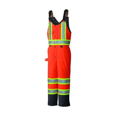 SRWV1120651U-M image(0) - Pioneer Pioneer - Hi-Vis 100% Waterproof Quilted Bib Pant - Hi-Viz Orange - Size Medium