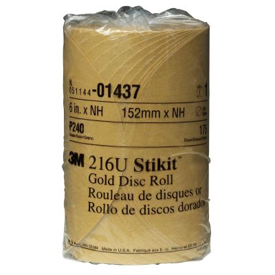 MMM1437 image(0) - 3M GOLD DISC ROLLS STIKIT P240G 6IN 175/ROLL