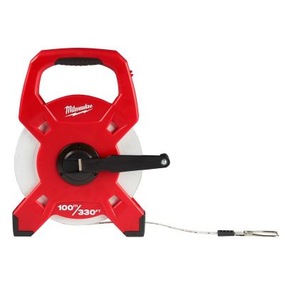 MLW48-22-5310 image(0) - Milwaukee Tool 100m/330ft Fiberglass Open Reel Long Tape Measure