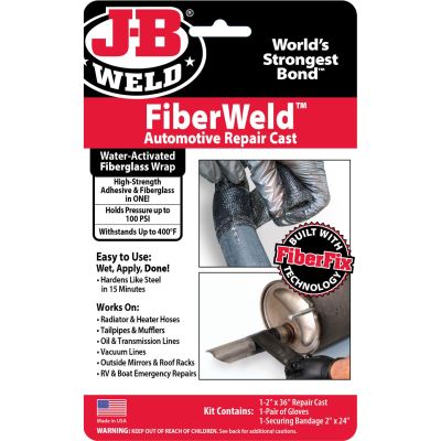 JBW38237 image(0) - J B Weld J-B Weld 38237 FiberWeld Permanent Repair Cast 2x36 Inch - High Strength Adhesive Fiberglass Wrap - Black