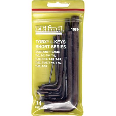 EKL10814 image(0) - Eklind Tool Company TORX-L-KEY 14 PC. SHORT TORX L-KEY VINYLE POUCH