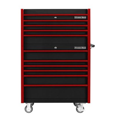 EXTDX4110CRKR image(0) - Extreme Tools DX Series 41"W x 25"D 4 Drawer Top Chest & 6 Drawer Roller Cabinet Combo - Black, Red Drawer Pulls
