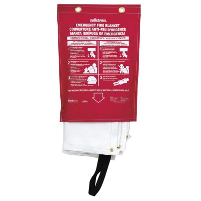 SRWS97450 image(0) - Sellstrom - 100% Fiberglass High Temp Emergency Fire Blanket in Red vinyl hanging pouch with carrying handles