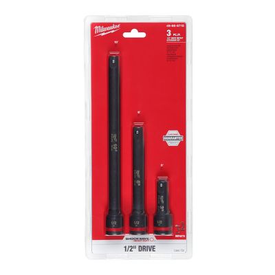 MLW49-66-6715 image(0) - Milwaukee Tool 3PC SHOCKWAVE Impact Duty 1/2"Drive Extension Set