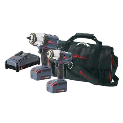 IRTIQV20-K201 image(0) - Ingersoll Rand 20V Impact Combo Kit, W7152 1/2” Cordless Impact Wrench, W5133 3/8” Cordless Impact Wrench, 2 Batteries and Charger