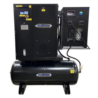 EMXERIK050001 image(0) - EMAX EMAX 5HP 1PH Industrial Rotary Screw Compressor-120 Gal Tank Mount w/ Air Dryer