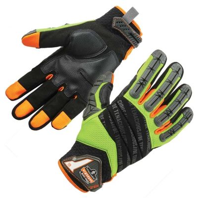 ERG17686 image(0) - Ergodyne 924 2XL Lime Hybrid Dorsal Impact-Reduce Gloves