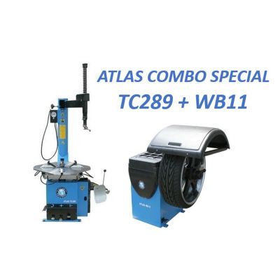 ATETCWB-COMBO8-FPD image(0) - Atlas Automotive Equipment Atlas Equipment TC289 Rim Clamp Tire Changer + WB11 Wheel Balancer Combo Package