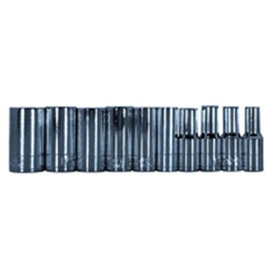 V8T4910 image(0) - V-8 Tools 10-pc Chrome 1/4" Socket Set, Semi-Deep, 6 Point