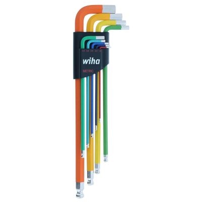 WIH66980 image(0) - Wiha Tools Wiha Color Coded Ball End Hex L-Keys set sizes included: 1.5, 2, 2.5, 3, 4, 5, 6, 8, 10mm