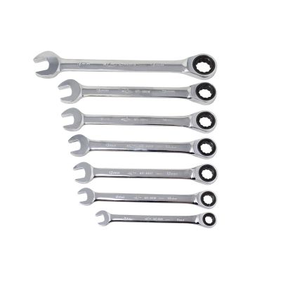 KTI45500 image(0) - K Tool International Ratcheting Wrench Set 7 Piece Metric