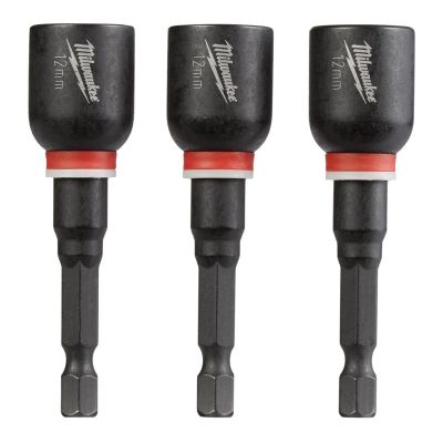 MLW49-66-4612 image(0) - Milwaukee Tool SHOCKWAVE Impact Duty 12MM x 2-9/16" Magnetic Nut Driver  BULK 10