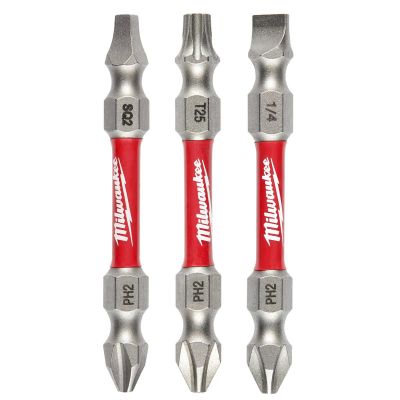 MLW48-32-4319 image(0) - Milwaukee Tool SHOCKWAVE Impact Duty PH2/SQ2/T25 Double Ended Bits 3PC