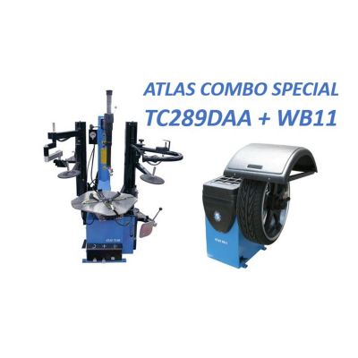 ATETCWB-COMBO9 image(0) - Atlas Automotive Equipment Atlas Equipment TC289DAA Rim Clamp Tire Changer + WB11 Wheel Balancer Combo Package (WILL CALL)