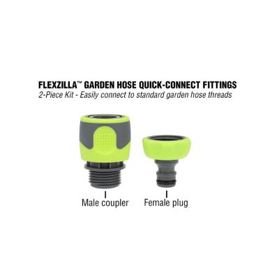 LEGHFZGAK11 image(0) - Legacy Manufacturing Flexzilla™ Garden Hose Quick-Connect Fittings, 2-Piece Coupler & Plug Kit