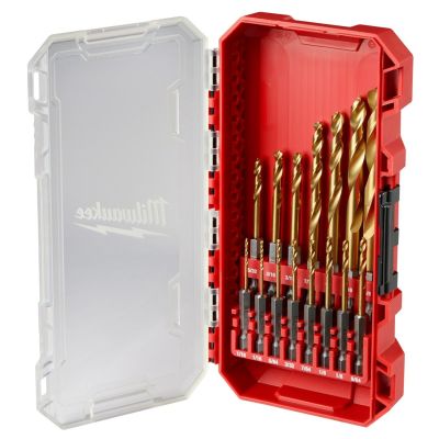 MLW48-89-4670 image(0) - Milwaukee Tool SHOCKWAVE Impact Duty RED HELIX Titanium Drill Bit Set - 15PC