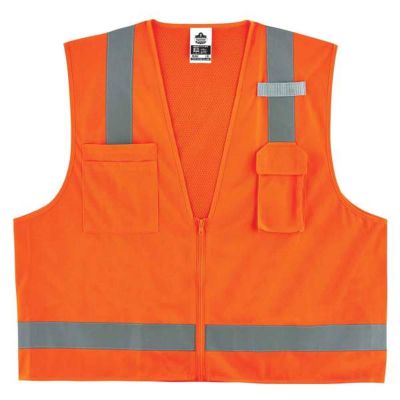 ERG24013 image(0) - Ergodyne 8249Z S/M Orange Type R Class 2 Surveyors Vest