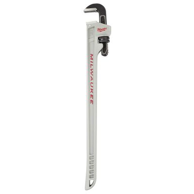 MLW48-22-7213 image(0) - Milwaukee Tool 10L Aluminum Pipe Wrench with POWERLENGTH Handle