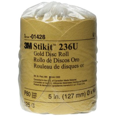 MMM1428 image(0) - GOLD DISC ROLLS STIKIT P80 5IN 125/ROLL
