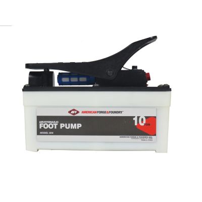 INT806 image(0) - American Forge & Foundry AFF - Foot Operated Pump - Air/Hydraulic -Max Working Pressure: 10,000 PSI - Usable Oil Capacity: 29.97 cu in - Output Port Thread (Oil): 1/4" - 18NPTF - Input Port Thread (Air): 1/4" - 18NPT