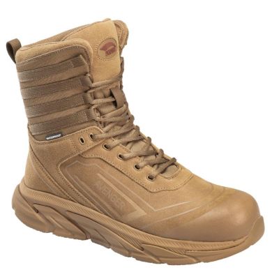 FSIA262-10W image(0) - Avenger Work Boots K4 Series - Men's High Top 8" Tactical Shoe - Aluminum Toe - AT |EH |SR - Coyote - Size: 10W