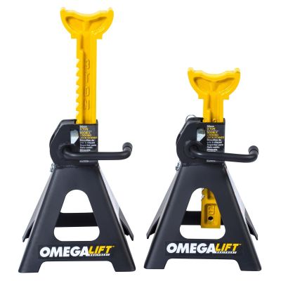 OME32038 image(0) - Omega Double locking 3 ton ratchet style jack stands