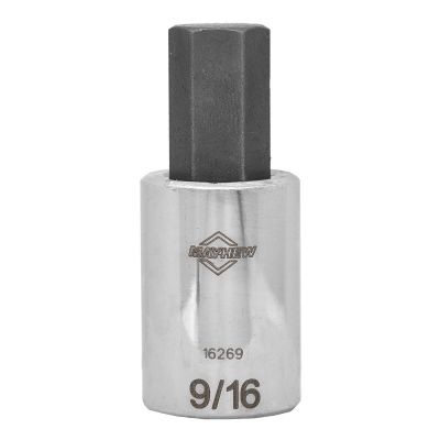 MAY16269 image(0) - Mayhew Mayhew 9/16-Inch SAE Hex Short Insert Socket Bit, 1/2-Inch Drive